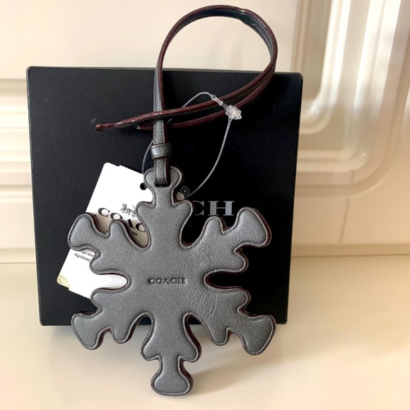 Coach snowflake ❄️ leather bag charm